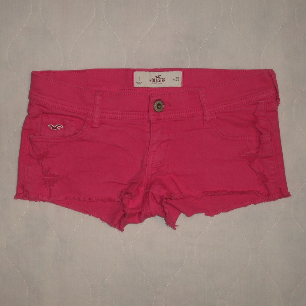 Hollister Dark Pink Denim Jean Shorts Size 1/25
